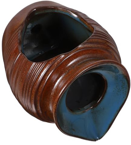 ULTECHNOVO Fontana Ornamentale da Tavolo in Vaso di Ceramica Fontana a Flusso Decorazione da Giardino per Interni Fontana Paesaggistica per Esterni