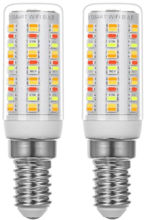 I-SHUNFA WI-FI Smart E14 RGB Led Glühbirne,4W,400LM AC 230V | Farbwechsel mit Musiksynchronisation Lampen, 16 Millionen DIY-Farben,Multicolour Dimmbar (2 Stück, Transparent)