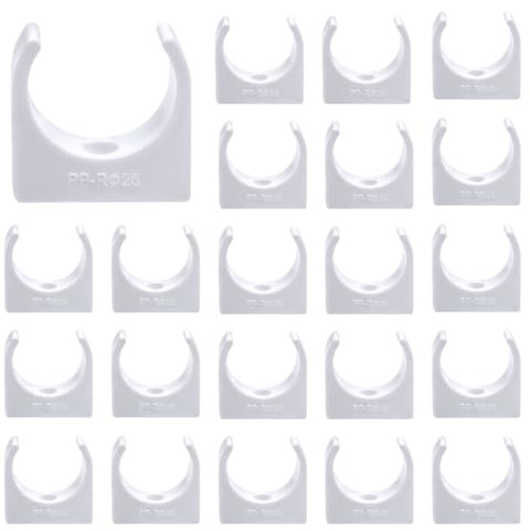 Udbrud Lot de 50 colliers de serrage - Diamètre intérieur en forme de U - 25 mm - En plastique - Pour piscine, étang, machine à laver et jardin