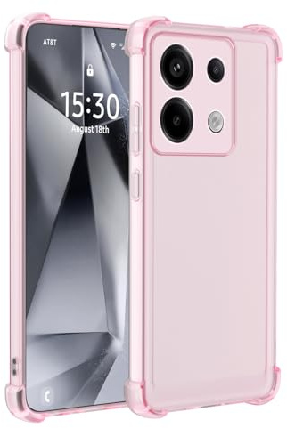 XINYEXIN Coque Antichoc pour Xiaomi Redmi Note 13 Pro 5G/Poco X6 5G | Étui Mat Translucide, Anti-Traces de Doigt, TPU Souple, Coins Renforcés, Découpes Précises, Rose