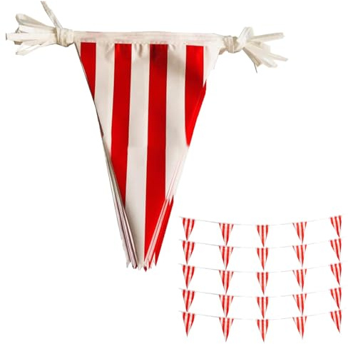 Karnevals-Zirkus-Banner, Flagge, Karnevals-Zirkus-Party-Dekoration, rote und weiße Wimpelkette, Party-Dekorationen, Zubehör für Truppen-Themen-Dekorationen