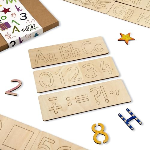 NAKLEO Holzschablonen zum Zeichnen für Kinder, Set mit 20 Stück 9,5x9,5cm Dschungel Savanne, Montessori Lernspielzeug Vorlagen Kreative Bastelvorlagen DIY Handwerk Malset Malerei Gemälde, Papier Wand