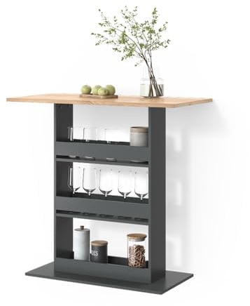Livinity Bartisch Regusa, Goldkraft Eiche/Anthrazit, 110 x 55 cm