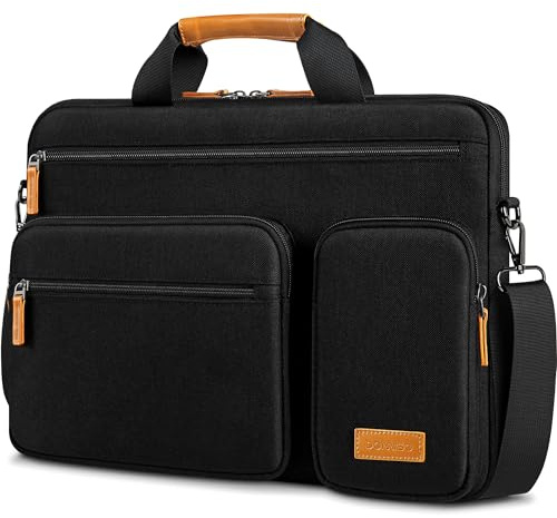 DOMISO Laptoptasche 18 Zoll Wasserabweisend Business Aktentasche Herren Laptop Schultertasche Notebook Tasche für 18-Zoll Gaming-Laptops/ASUS ROG Strix Scar 18 & G18 (2023-2025), Schwarz+Braun
