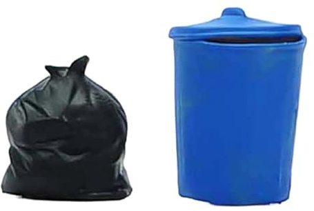 Yunhgft Lot de 2 Sacs Poubelles Miniatures, Mini-poubelles En Résine Réaliste pour Maquettes Environnementales, Micro-dioramas et Jouets, 0.85 Cm Bleu