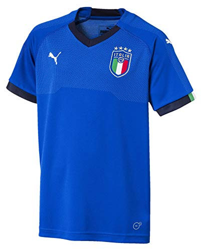 PUMA Herren Figc Italia Kids Home Replica SS Shirt, blau (Team Power Blue-Peacoat), 152