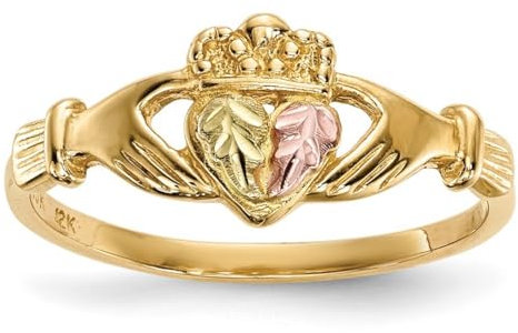 Ring mit keltischem Dreifaltigkeitsknoten, 10 Karat Gold, irischer Claddagh-Stil, Schmuck für Frauen, hochwertiger Goldgrad als 9 Karat Gold