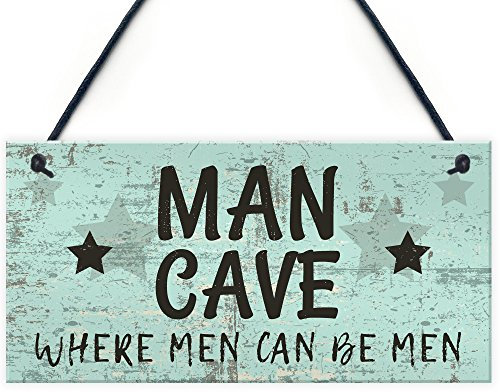 Red Ocean The Man Cave Door Hanging Sign Plaque Shed Garage Bar Vintage Gift For Dad Grandad