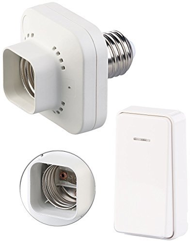 CASAcontrol Funkfassung: E27-Lampenfassung mit kinetischem Funk-Taster (kompakt), bis 60 Watt (Lampenfassung mit Schalter, Funkgesteuerte Lampen, Batterielose EIN)