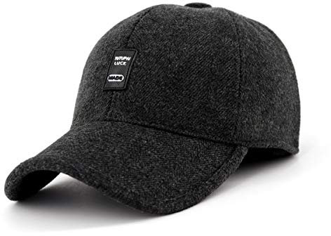 Gisdanchz Kappen Winter Herren,Basebal Cap,Cap Ohrenklappen Caps WinterBasecap HerrenSchwarz