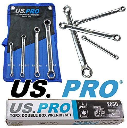 US Pro 2050 Doppelringschlüssel Satz E6-E24 Schlüssel E-Profil für Aussen-Torx Schrauben