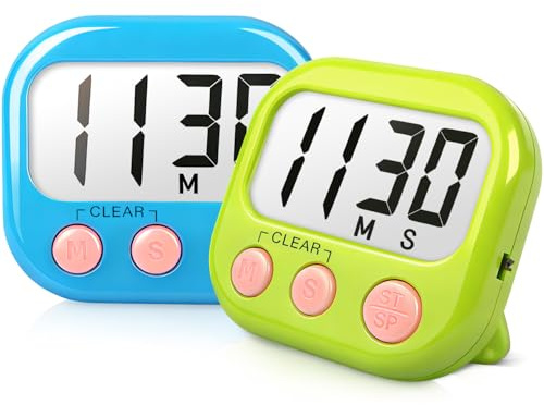 Classroom Timers for Teachers Kids Large Magnetic Digital Timer Teacher Supplies 2 Pack-Blue Green