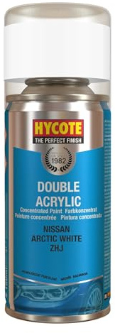 Hycote Double Acrylic Aerosol Car Spray Paint, Nissan - Arctic White, 150 ml