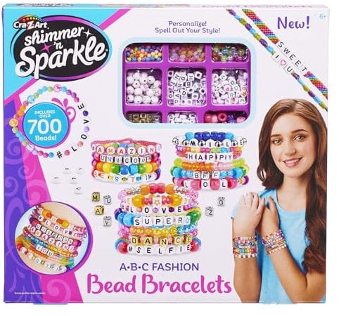 CRA-Z-ART Shimmer n Sparkle ABC Fashion Bead Armbänder Armband Maker Personalisierte Freundschaftsarmbänder mit über 700 Perlen Schmuckherstellung Kit Machen Sie Ihre eigenen Freundschaftsarmbänder