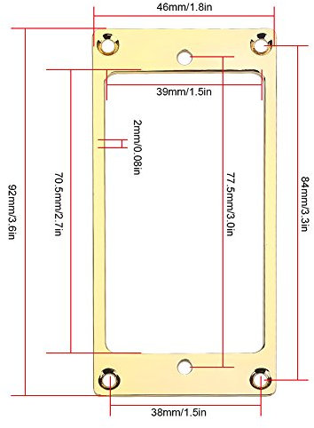 E-Gitarren, Humbucker Pickup Rahmen, Metall, Ersatzteile, Gold, Zubehör, Profimusiker, Gitarristen, Musikerfreunde