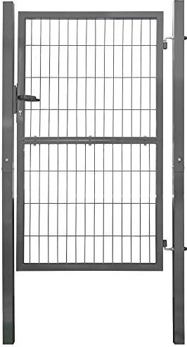 V2Aox Gartentor Tor für Gartenzaun Zaun 160 cm hoch Gartentür aus Metall für Stabmattenzaun Abschließbar inkl. Pfosten Anthrazit