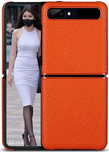 Mking Tech Geeignet für Samsung Galaxy Z Flip [SM-F700F] 5G Handyhülle mit Klappbildschirm. Einteilige Ledertasche im Buchstil für 4G- und 5G-Handys