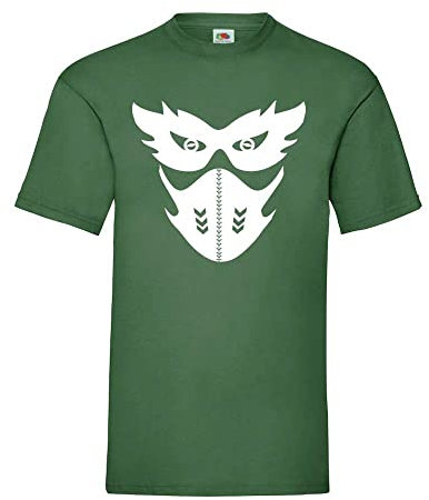 Generisch Vagues Gothique Masque et Protection de Bouche Hommes T-Shirt - shirt84 - Vert Bouteille, XXL