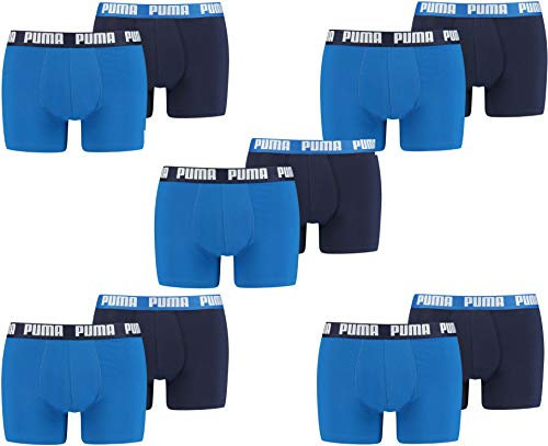 PUMA 10 er Pack Boxer Boxershorts Men Herren Unterhose Pant Unterwäsche, Farbe:420 - True Blue, Bekleidungsgröße:M