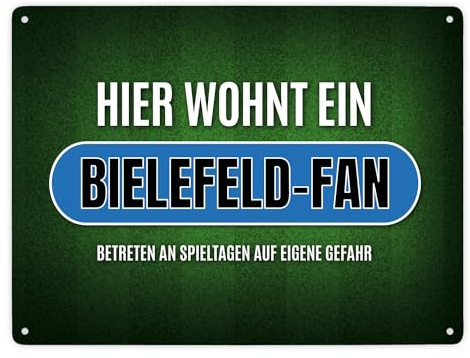 Hier wohnt ein Bielefeld-Fan Metallschild XXL