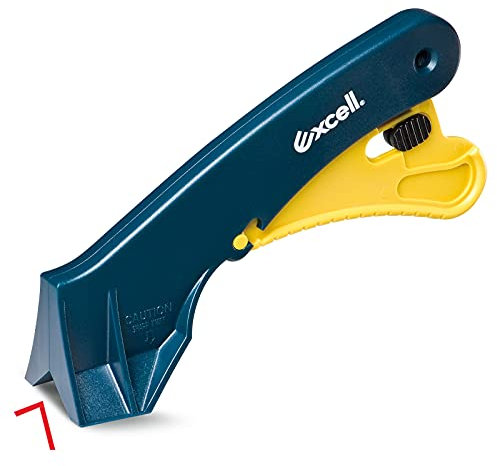 Excell ACTION CORNER-9 Coltello multiuso con blocco di sicurezza per aprire scatole e cartoni, taglierino leggero per tagliare angoli Lame di ricambio extra - 3 pezzi