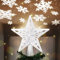 Bakaji Punta con Forma de Estrella Luminosa con Juegos de Luces de Copos de Nieve de Reflejo sobre Techo Altura 26 cm Decoración Punta árbol de Navidad Decoración Navidad con Purpurina (Plata)