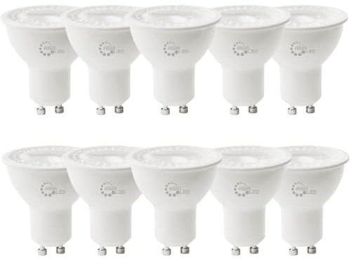 ASIA LED - 10 x Lampadina LED GU10 7W Faretto Spotlight, 700 Lumen, Fascio Luminoso 38°,Non Dimmerabile [Classe di efficienza energetica A+] (Luce Naturale 4000k)