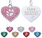 Uiopa 2 Stücke Herz Zinklegierung Personalisiert Haustier ID Tag, Hundemarke mit Gravur, Anhänger mit Gravur für Hundehalsband und Katzenhalsband (Rosa)