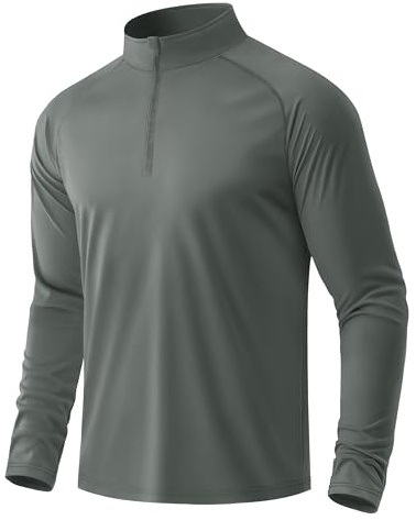 MAGCOMSEN UV Shirt Herren UPF 50+ 1/4 Reißverschluss Funktionsshirt Langarm Rashguard Sportshirt Sweatshirt Longsleeve
