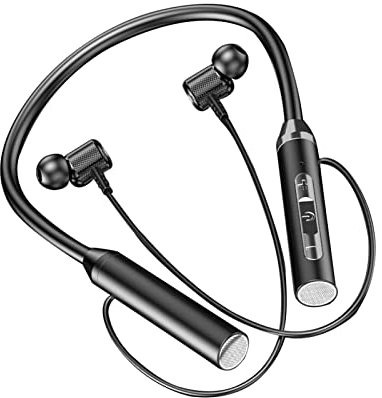 Bexdug 5 Magnetische Nackenbügel-Headsets, Kabelloses In-Ear-Headset/Kopfhörer mit Extra-Bass und Mikrofon für Telefonanrufe, HiFi-Stereo-Ohrhörer mit tiefen Bässen, IPX7, wasserdicht