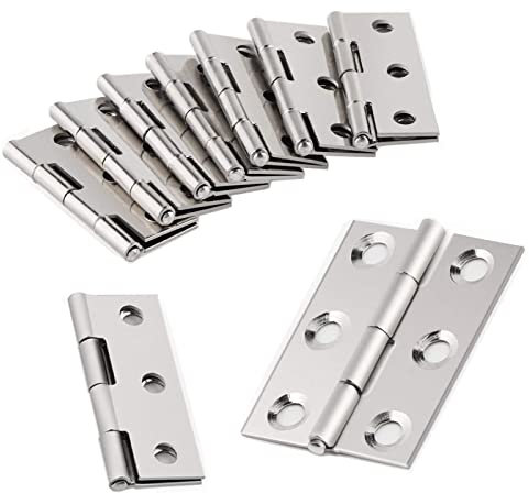 Brateuanoii 24 Piezas Bisagras Pequeñas, Butt Bisagras Conectores, Conectores de Bisagras de Acero Inoxidable, para Ventana, Armarios, Cajas de Madera, Puerta de Armario
