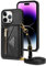 ESONG Cover per iPhone 14 Pro Max,con 4 Porta Carte Slot/Chiusura Magnetica,Antiurto Flip Wallet Protettiva Case con supporto/Laccio Tracolla,Custodia in pelle PU premium,Nero