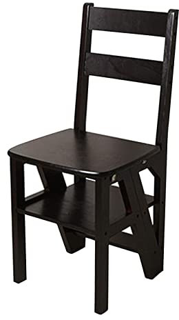 Step Stool Stepladder Dual-Purpose Step Stools For Adults, Wooden Stool Folding Chair Plant Stands Indoor Step Ladders Balcony Decorative Platform Ladder