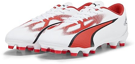 PUMA Herren Ultra Play Fg/Ag Fussballschuh, White Black Fire Orchid, 40 EU