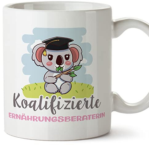 Mugffins Tassen/Becher mit Spruch für ERNÄHRUNGSBERATERIN - Auf Deutsch - Koalifizierter/Koalifizierte - 11 oz / 330 ml - originelles und lustiges Geschenk Mitarbeiter