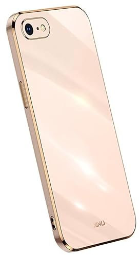 Topme Silikonhülle für iPhone 6 Plus/iPhone 6s Plus (5.5 Inches), [handyhülle im Goldrand-Stil] - Rosa