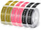 Phomemo Etikettenband Kompatibel mit Dymo Omega Prägeband Ersatz für 3D Etikettenband 9mm für Etikettiergerät Prägegerät(Weiß auf Schwarz|Gold|Rosa, 6 Stück)