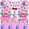 103 Pcs Stitc Geburtstagsdeko, Stitc PartyGeschirr Kindergeburtstag, Stitc Helium Ballon, Stitc Pappteller Und Becher, Deko Torte Luftballon Mädchen Stitc