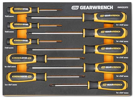 GEARWRENCH 10 Piece Torx Dual Material Screwdriver Set in Foam Storage Tray - GWMSSCRTX