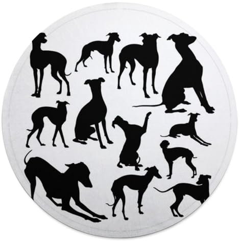 HABXNJF 150 cm runde Flanelldecke, italienischer Windhund, Hundedecke, weiche, warme Decke für Bett, Couch, Sofa