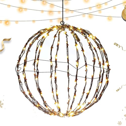 Beleuchtete Kugel- für den Außenbereich, große Kugel-, Gartenwege, Metallkugel-, Mehrfarbig, für Garten, Baum, Terrasse, Hof, Hinterhof, Weg, Ristyur