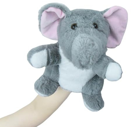 Tiny Heart Handpuppen Elefanten Tier Plüsch Spielzeug mit Arbeits Mund Cute Soft Plüsch Puppet für Kinder Storytelling Imaginative Lehre Vorschule Show Role-Play Geburtstag Geschenke
