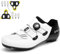 NGARY Herren Fahrradschuhe Damen Road Bikes Schuhe Kompatibel mit Peloton Look SPD SPD-SL Delta Lock Pedal Atmungsaktiv Reitschuhe Rennrad Schuhe Draussen,Weiß,44 EU