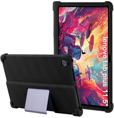 Case for Lenovo Tab Plus 11.5 Inch,XLTTONG PC Holder Tablet Silicone Case,Anti-drop for Lenovo TB351FU 2024 (Black)