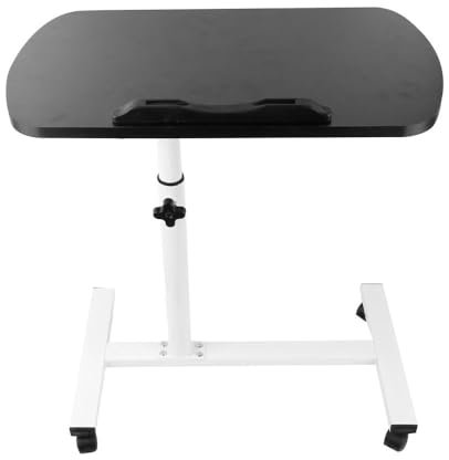 Adjustable Overbed Table Over Hospital Bed Tray with Wheels for Home Use or Medical - Black, overbed table, Laptop table, Bed Tray