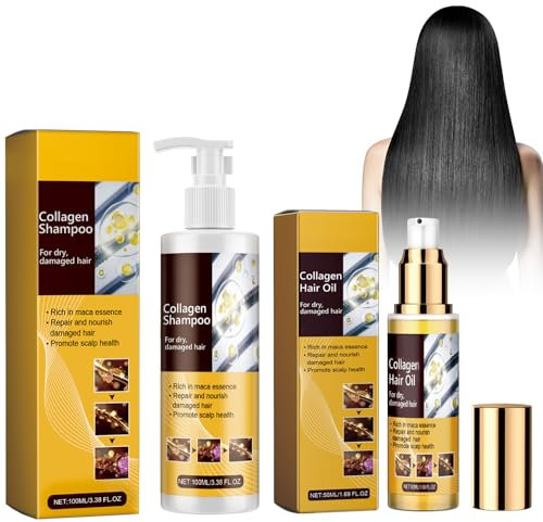 Grgowe Marokkanisches Ätherisches Haarpflegeöl+Shampoo,Argan Oil For Hair Healing,Collagen Hair 0il,Argan Oil Hair Serum For Dry Damaged Hair,Tiefenwirksame Pflege Für Trockenes Und Geschädigtes Haar