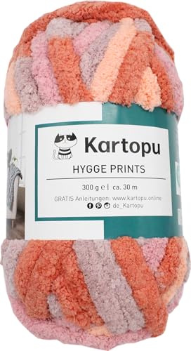 Hygge Chunkygarn - zum Finger stricken und Handstricken - 100% Polyester, Superweich, Voluminös - für Decken, Teppiche, Haustierbetten, Taschen - 300gr Knaul (funny color)