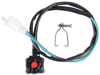 GOOFIT 22mm Interruttore Kill Stop Del Manubrio Di 2 Fili Con Il Pulsante Del Corno Sostituzione per moto motociclista bici moto bici kill switch