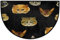 PAKCELL Halbrunde Fußmatte mit Katzenmotiv, Tierkopf, schwarz, rutschfest, halbrund, waschbar, Halbmond-Teppich, Inneneingang, Fußmatte für Küche, Schlafzimmer, Heimdekoration, 61 x 91,4 cm