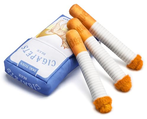 MUMUQ Hundespielzeug Zigarette Lustiges Hunde Plüsch Spielzeug Hunde Zigaretten Spielzeug Interaktives Hundespielzeug Quietschspielzeug Welpen Geschenk, Hundezubehör, Blau